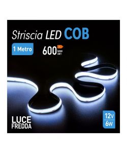 Suprema Striscia LED Adesiva Flessibile COB 1m Luce Fredda - 6W 600lm
