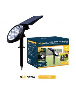 Suprema Picchetto Solare RGB con Sensore Crepuscolare Nero 150 lumen