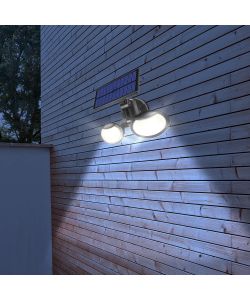 Suprema Proiettore LED Solare Nero con Sensore di Movimento - 800lm