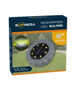 Suprema Segnapassi LED Solare con Sensore - Design Pietra - 10 lumen