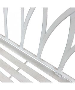 Cosma Panca in Ferro 2 Posti Bianco Stile Provenzale 128x40x93 cm