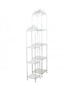 Cosma Set di 2 Scaffali Metallo Bianco Antico 27x27x162 cm