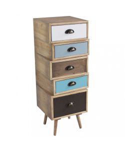 Cosma Cassettiera Colorado 5 Cassetti Multicolor 40x36,5x81 cm