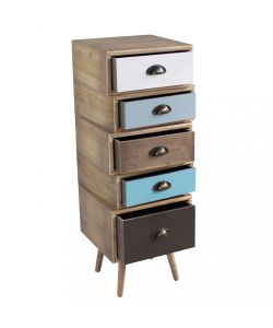 Cosma Cassettiera Colorado 5 Cassetti Multicolor 40x36,5x81 cm