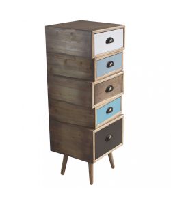 Cosma Cassettiera Colorado 5 Cassetti Multicolor 40x36,5x81 cm
