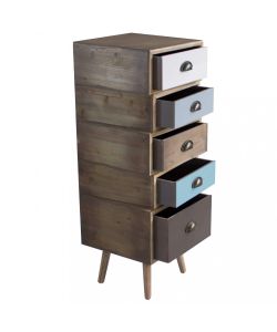 Cosma Cassettiera Colorado 5 Cassetti Multicolor 40x36,5x81 cm