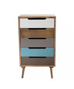 Cosma Cassettiere Darwin - Mobiletto 5 Cassetti Multicolor 45x36,5 cm