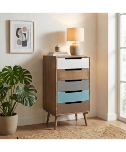 Cosma Cassettiere Darwin - Mobiletto 5 Cassetti Multicolor 45x36,5 cm