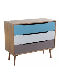 Cosma Mobile 3 Cassetti Multicolor in Legno 80x35,5x48,5 cm