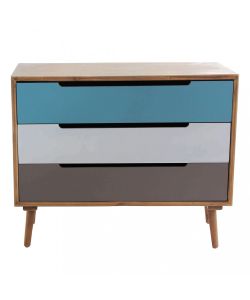 Cosma Mobile 3 Cassetti Multicolor in Legno 80x35,5x48,5 cm