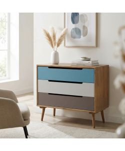 Cosma Mobile 3 Cassetti Multicolor in Legno 80x35,5x48,5 cm