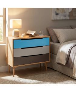 Cosma Mobile 3 Cassetti Multicolor in Legno 80x35,5x48,5 cm