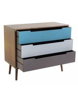 Cosma Mobile 3 Cassetti Multicolor in Legno 80x35,5x48,5 cm