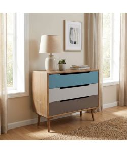 Cosma Mobile 3 Cassetti Multicolor in Legno 80x35,5x48,5 cm