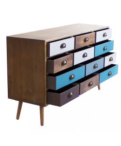 Cosma Mobile 12 Cassetti Multicolor 120x36,5x67 cm Moderno