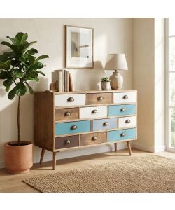 Cosma Mobile 12 Cassetti Multicolor 120x36,5x67 cm Moderno