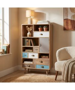Cosma Mobiletto Perth Multicolore 80x36,5x139 cm con 7 Cassetti
