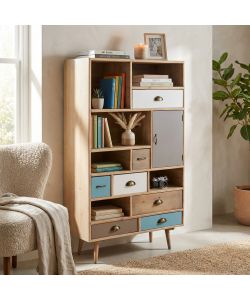Cosma Mobiletto Perth Multicolore 80x36,5x139 cm con 7 Cassetti