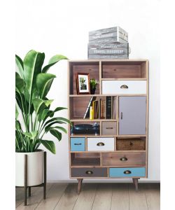 Cosma Mobiletto Perth Multicolore 80x36,5x139 cm con 7 Cassetti