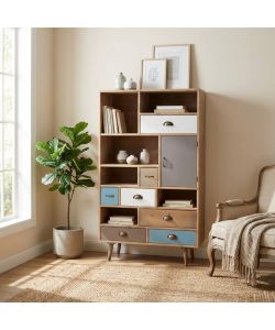 Cosma Mobiletto Perth Multicolore 80x36,5x139 cm con 7 Cassetti