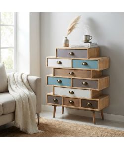Cosma Mobiletto Kingston 10 Cassetti Beige 80x36,5x91,5 cm