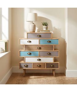 Cosma Mobiletto Kingston 10 Cassetti Beige 80x36,5x91,5 cm