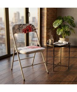 Cosma Sedia Pieghevole Slim Londra Grigia con Seduta Imbottita 44x45cm