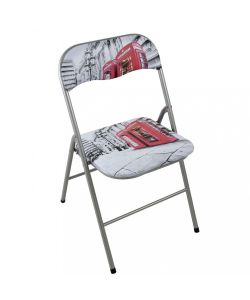 Cosma Sedia Pieghevole Slim Londra Grigia con Seduta Imbottita 44x45cm