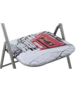 Cosma Sedia Pieghevole Slim Londra Grigia con Seduta Imbottita 44x45cm