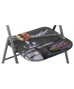 Cosma Sedia Pieghevole Slim New York Grigia Imbottita 44x45x79 cm