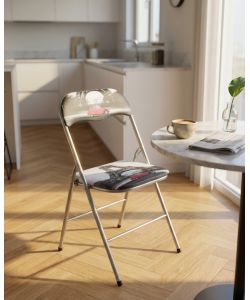 Cosma Sedia Pieghevole Slim Parigi Grigia Imbottita 44x45x79 cm