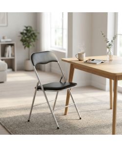 Cosma Sedia Pieghevole Slim Nera Imbottita 44x45x79 cm per Interno