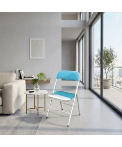 Cosma Sedia Pieghevole Slim Blu Imbottita in PVC 44x45x79 cm