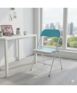 Cosma Sedia Pieghevole Slim Blu Imbottita in PVC 44x45x79 cm