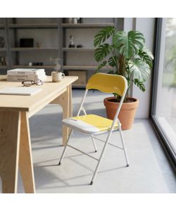Cosma Sedia Pieghevole Slim Gialla 44x45x79 cm per Ufficio e Campeggio
