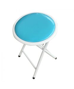 Cosma Sgabello Slim Blu Pieghevole con Seduta Imbottita Ø30x45 cm