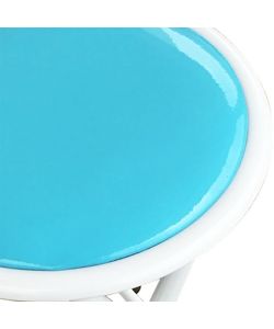 Cosma Sgabello Slim Blu Pieghevole con Seduta Imbottita Ø30x45 cm