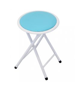 Cosma Sgabello Slim Blu Pieghevole con Seduta Imbottita Ø30x45 cm