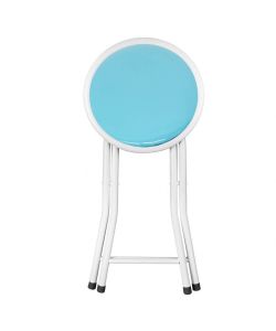 Cosma Sgabello Slim Blu Pieghevole con Seduta Imbottita Ø30x45 cm