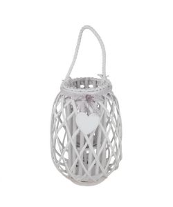 Cosma Lanterna Bianca In Vimini Diametro 28 cm Per Giardino