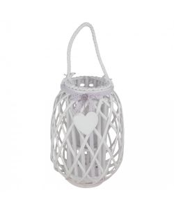 Cosma Lanterna Bianca In Vimini Diametro 28 cm Per Giardino