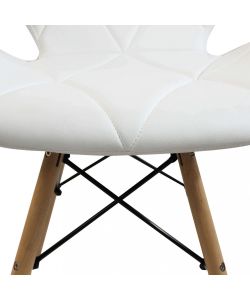 Cosma Annapolis Sedia Bianca Senza Braccioli in Ecopelle e Legno 41x49x71
