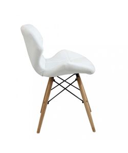 Cosma Annapolis Sedia Bianca Senza Braccioli in Ecopelle e Legno 41x49x71