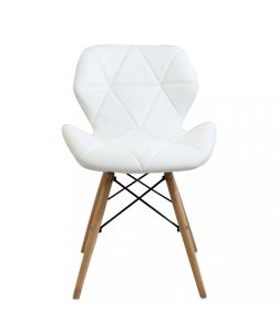 Cosma Annapolis Sedia Bianca Senza Braccioli in Ecopelle e Legno 41x49x71