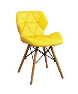 Cosma Sedia Annapolis Gialla in Ecopelle Struttura Metallo e Legno 41x49x71