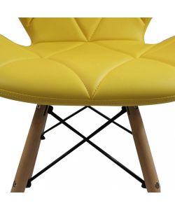 Cosma Sedia Annapolis Gialla in Ecopelle Struttura Metallo e Legno 41x49x71