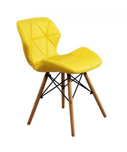 Cosma Sedia Annapolis Gialla in Ecopelle Struttura Metallo e Legno 41x49x71