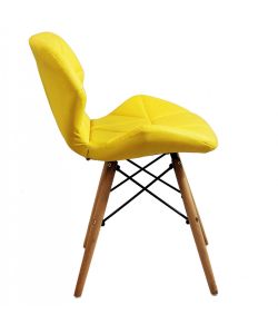 Cosma Sedia Annapolis Gialla in Ecopelle Struttura Metallo e Legno 41x49x71