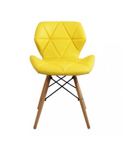 Cosma Sedia Annapolis Gialla in Ecopelle Struttura Metallo e Legno 41x49x71