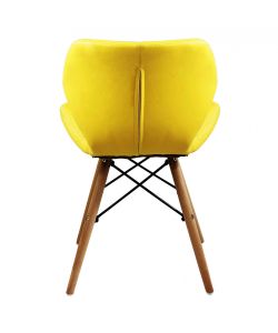 Cosma Sedia Annapolis Gialla in Ecopelle Struttura Metallo e Legno 41x49x71